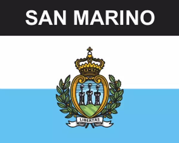 Flaggenaufkleber San Marino mit Wappen