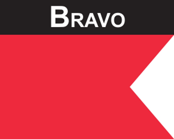 Flaggenaufkleber Bravo