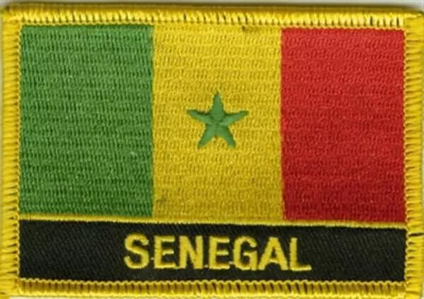 Flaggenaufnäher Senegal mit Schrift