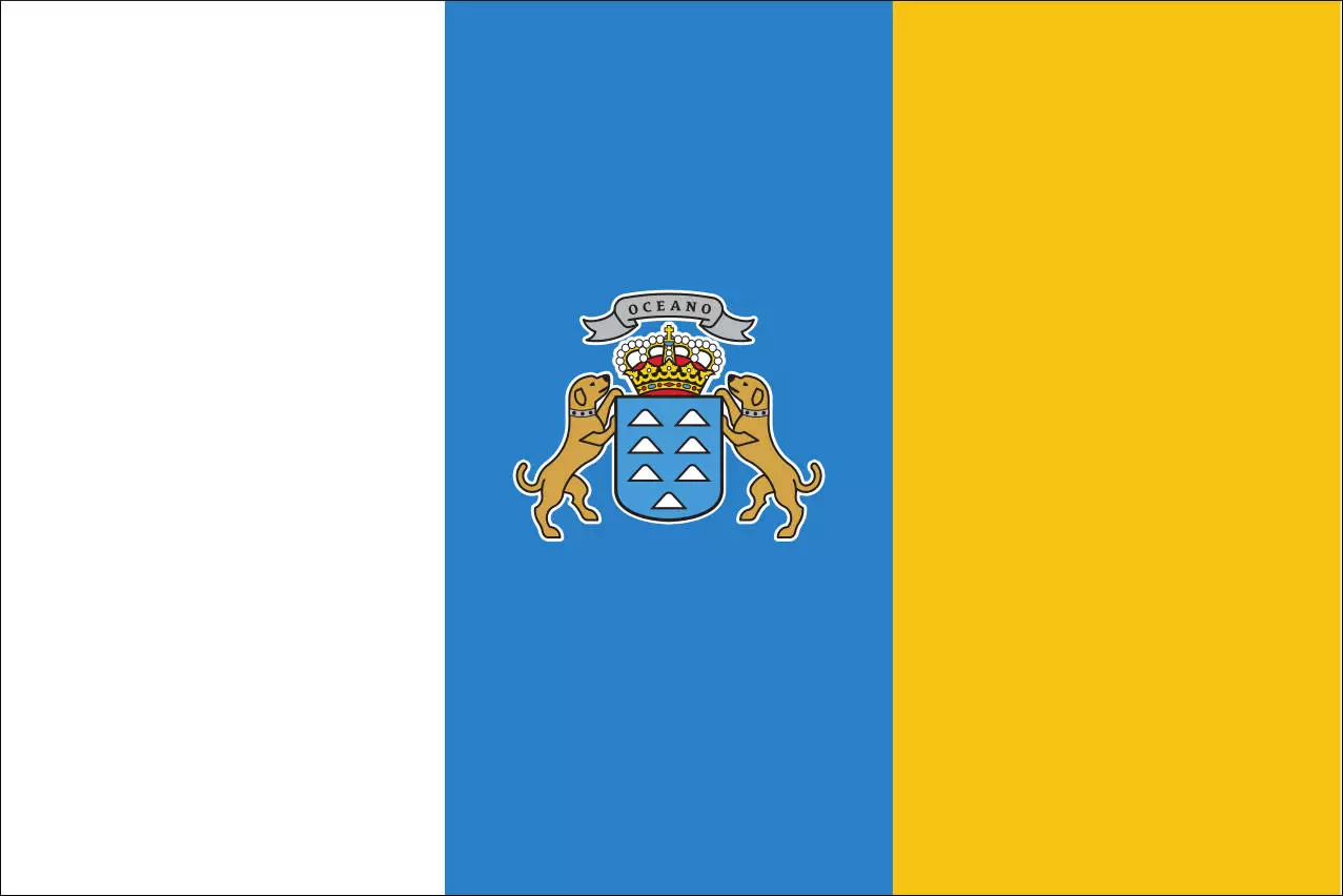 Flagge Kanaren mit Wappen