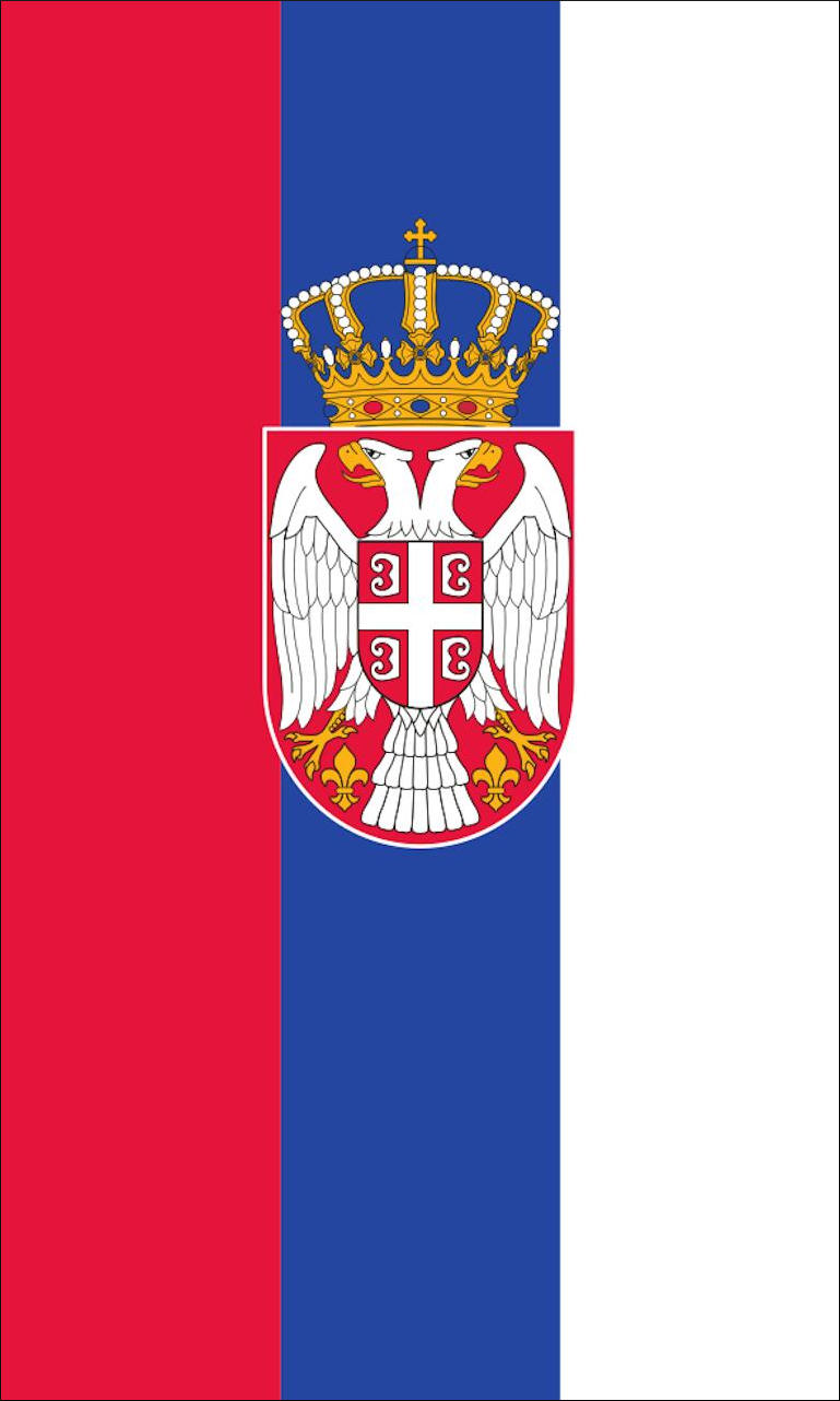 Tischbanner Serbien mit Wappen