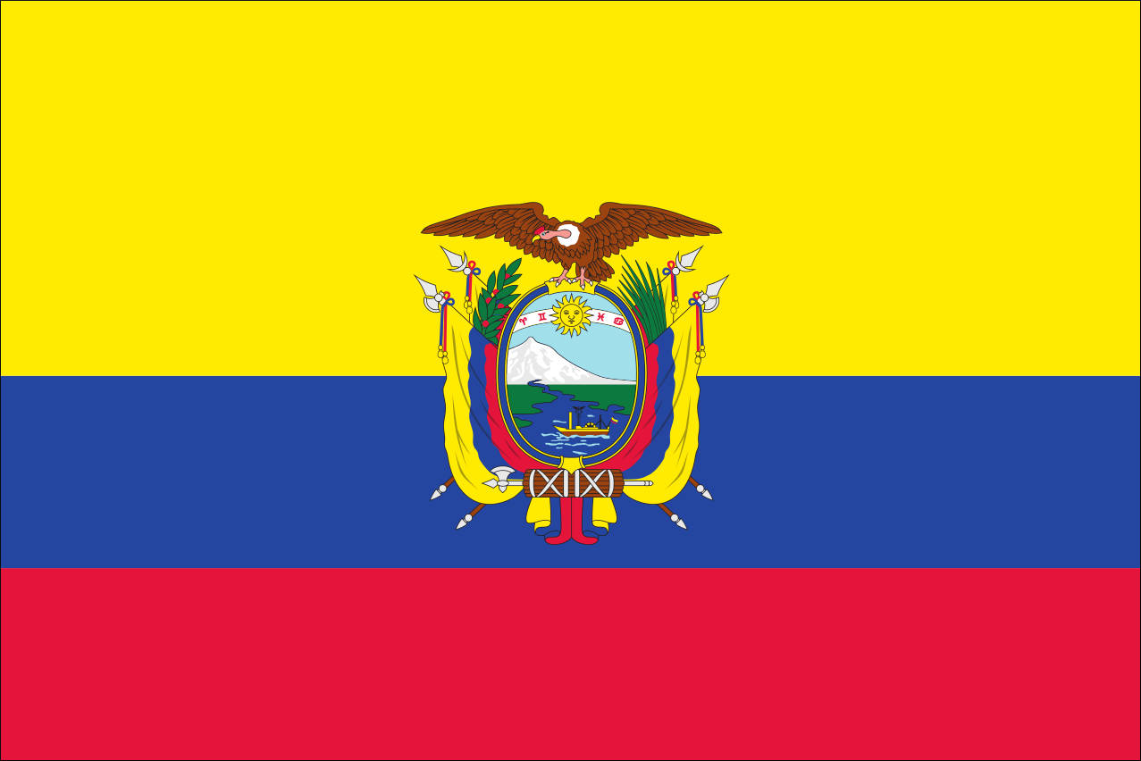 Flagge Ecuador mit Wappen 80 g/m²