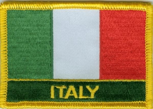 Flaggenaufnäher Italien mit Schrift