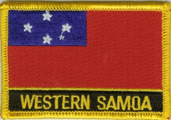 Flaggenaufnäher Westsamoa mit Schrift