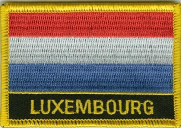 Flaggenaufnäher Luxemburg mit Schrift
