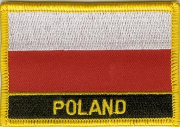 Flaggenaufnäher Polen mit Schrift