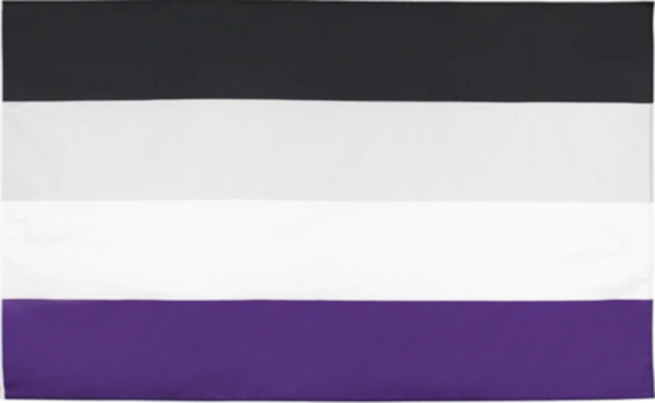 Die asexuelle Flagge, ein stolzes Symbol für Menschen, die sich als asexuell identifizieren, ein Ausdruck der Diversität und Identität.