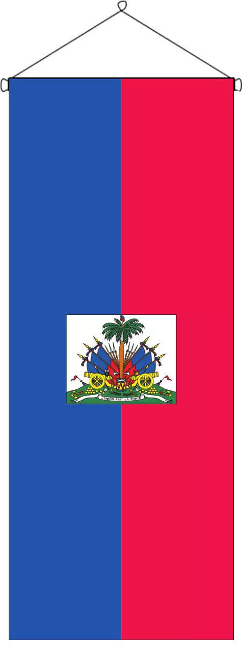 Flaggenbanner Haiti mit Wappen