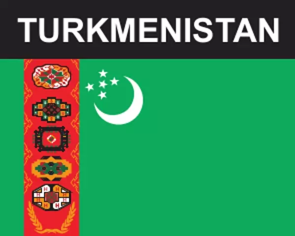 Flaggenaufkleber Turkmenistan