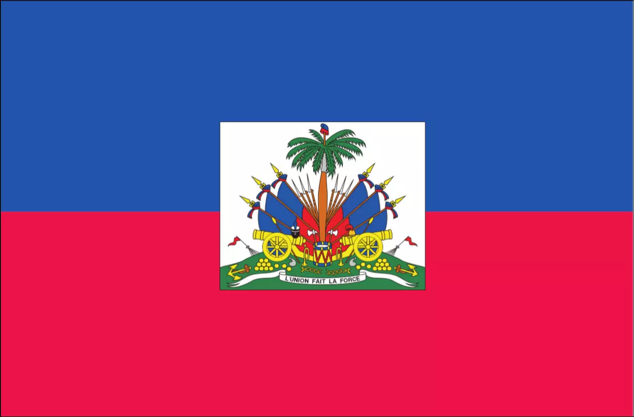 Flagge Haiti mit Wappen