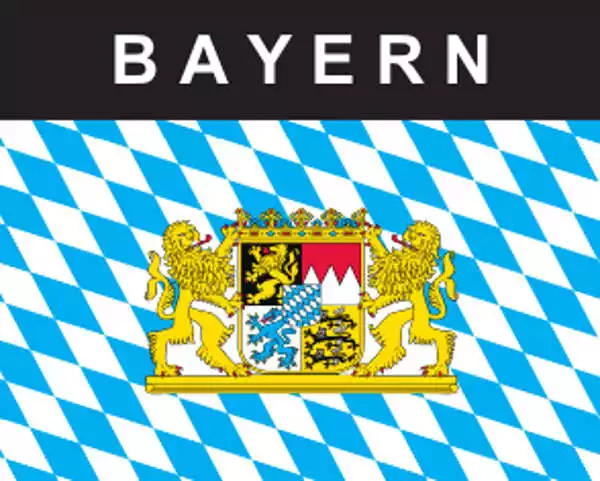 Flaggenaufkleber Bayern mit Wappen und Löwen