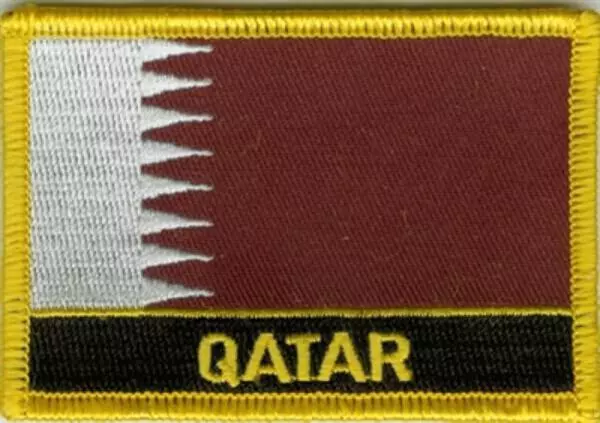 Flaggenaufnäher Katar mit Schrift