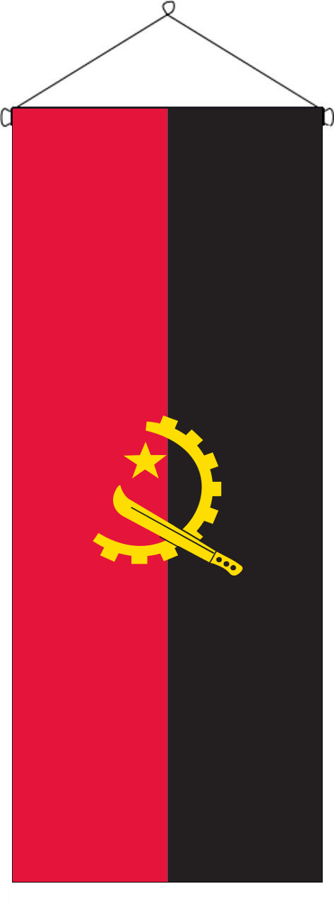 Flaggenbanner Angola 160 g/m² Hochformat