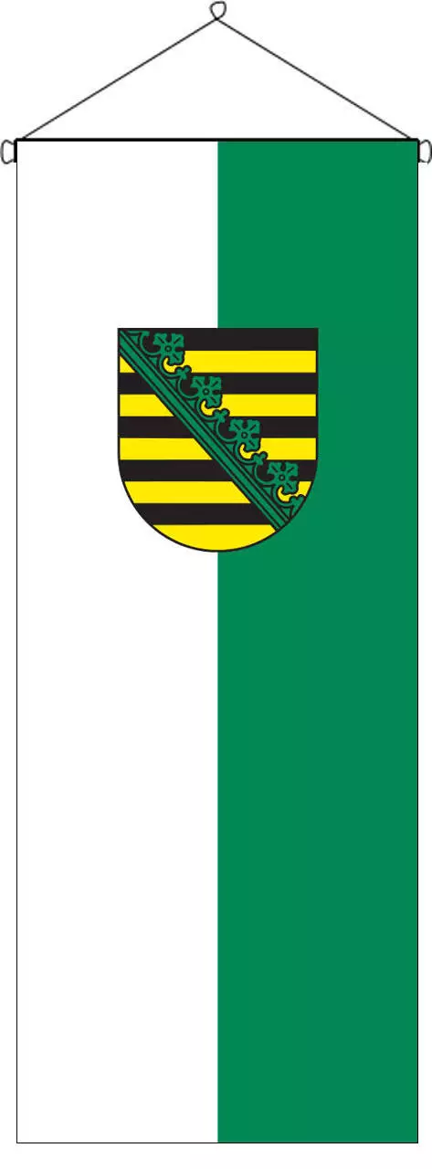 Flaggenbanner Sachsen mit Wappen