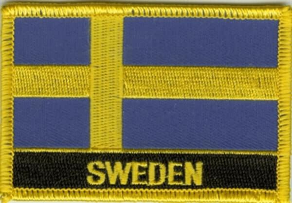 Flaggenaufnäher Schweden mit Schrift