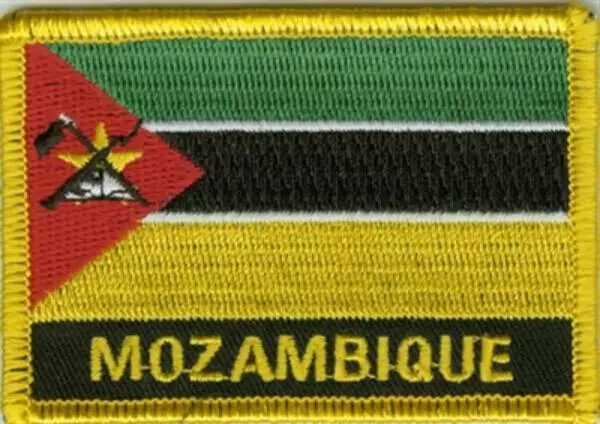 Flaggenaufnäher Mosambik mit Schrift
