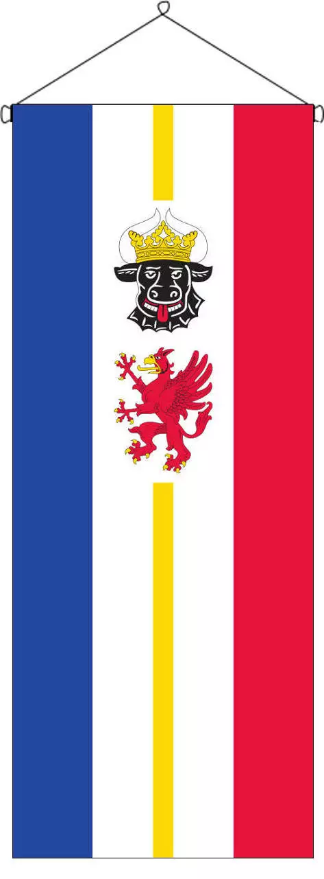 Flaggenbanner Mecklenburg-Vorpommern mit Wappenbildern