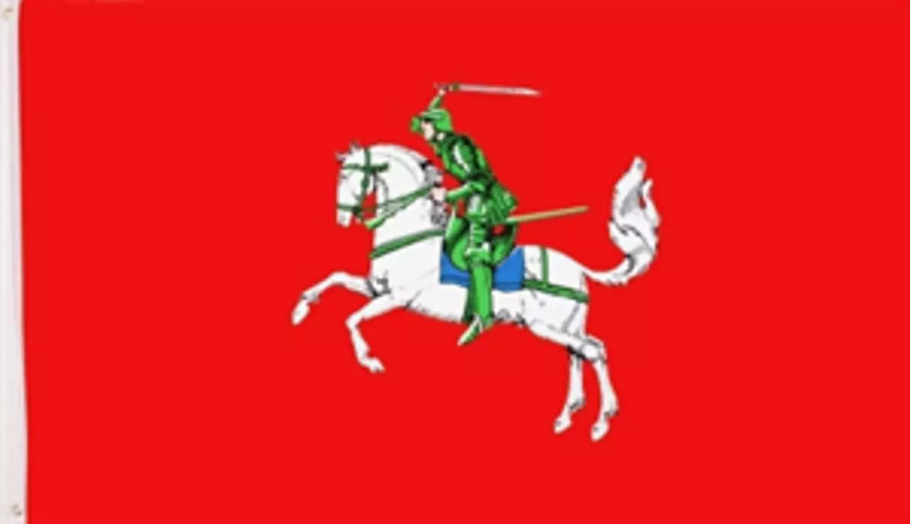 Flagge Pferd mit Ritter