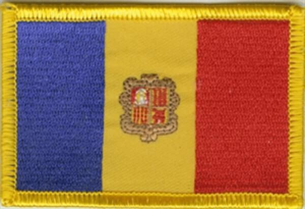 Flaggenaufnäher Andorra mit Wappen