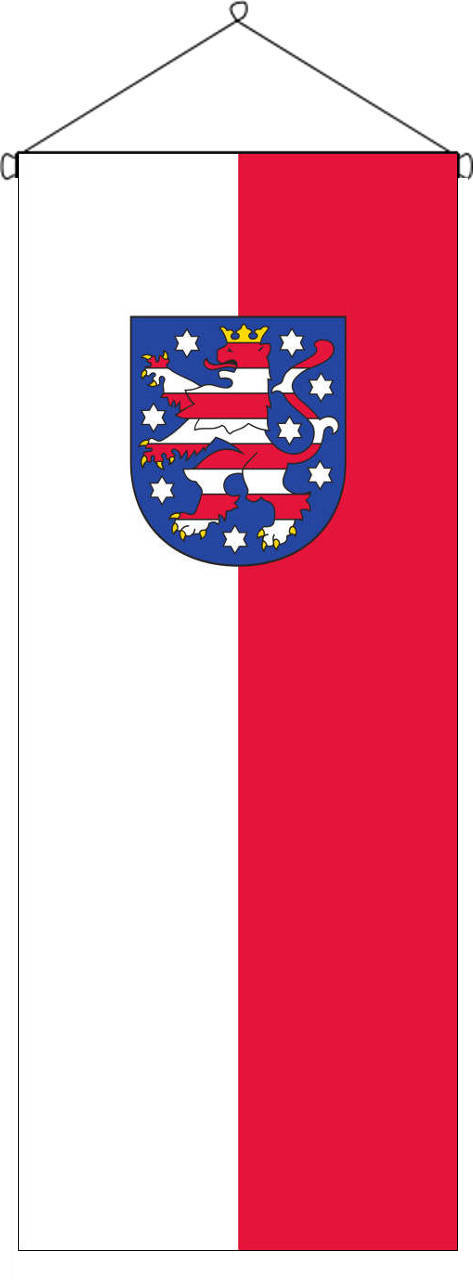 Flaggenbanner Thüringen mit Wappen