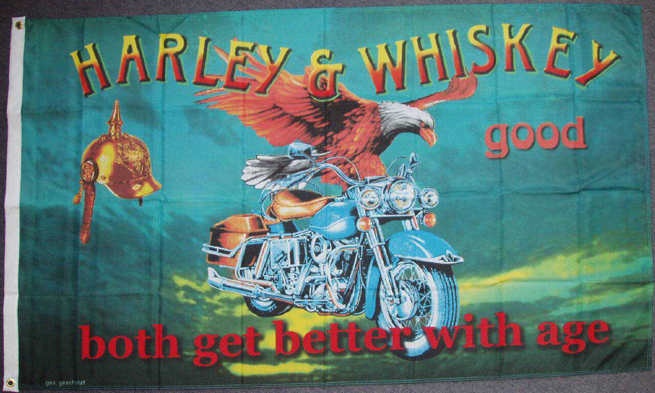 Flagge Harley und Whiskey