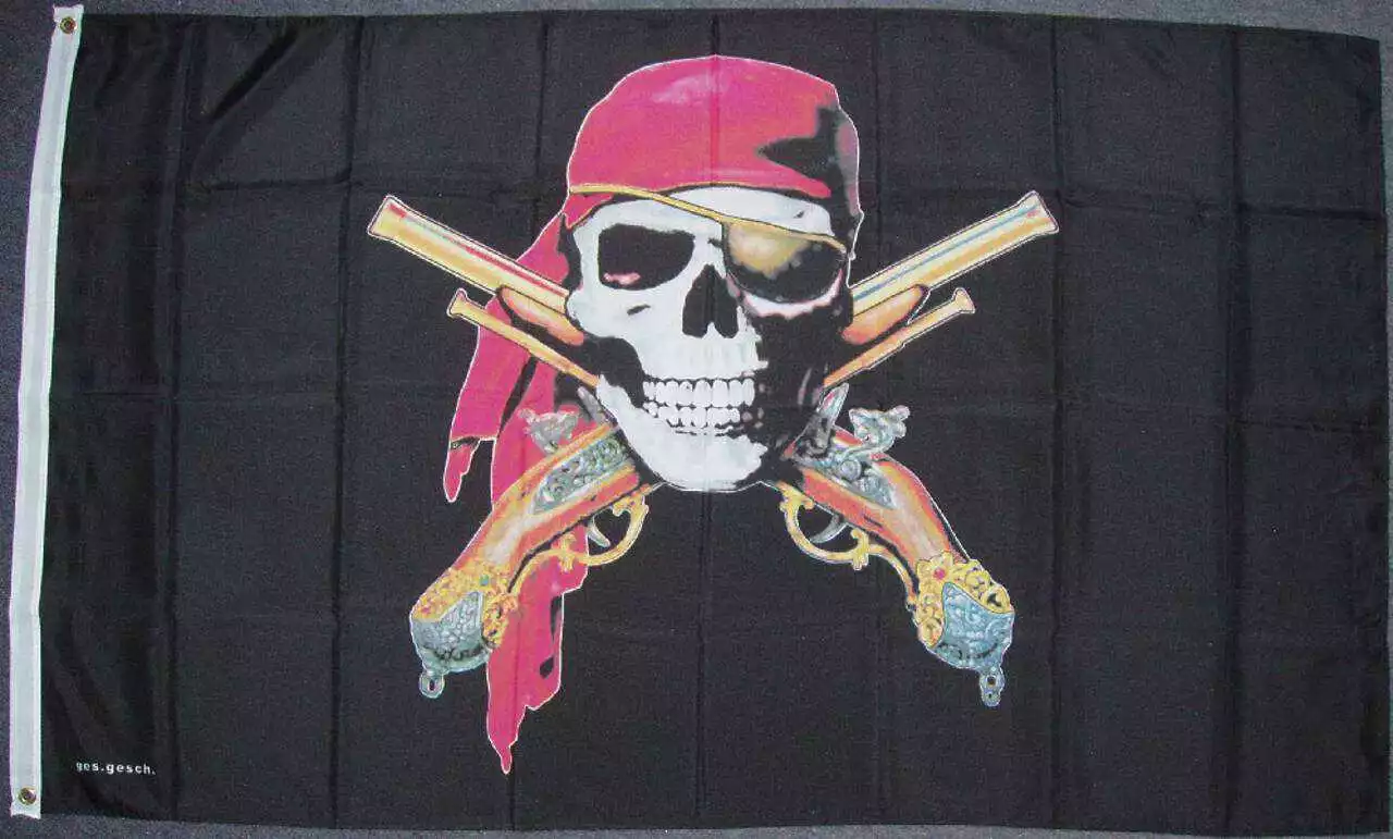 Flagge Pirat mit Pistolen