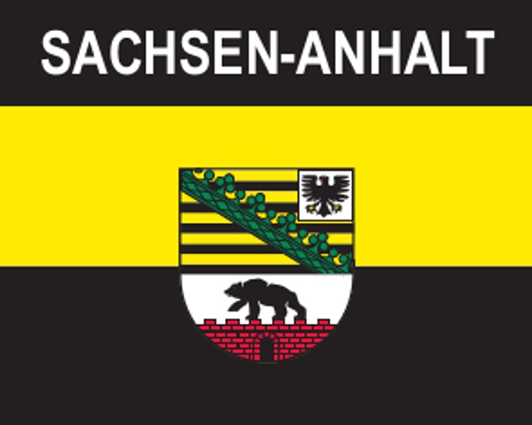 Flaggenaufkleber Sachsen-Anhalt mit Wappen