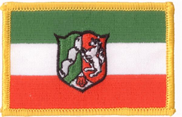 Flaggenaufnäher Nordrhein-Westfalen mit Wappen