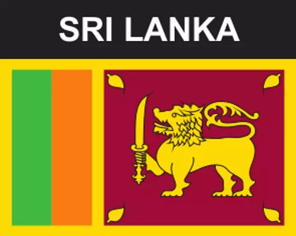 Flaggenaufkleber Sri Lanka
