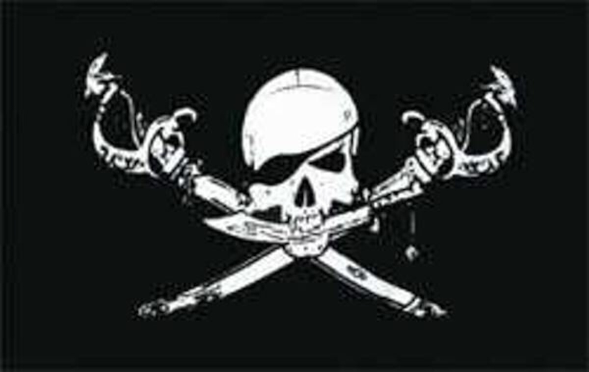 Flagge Pirat mit Säbel nach unten