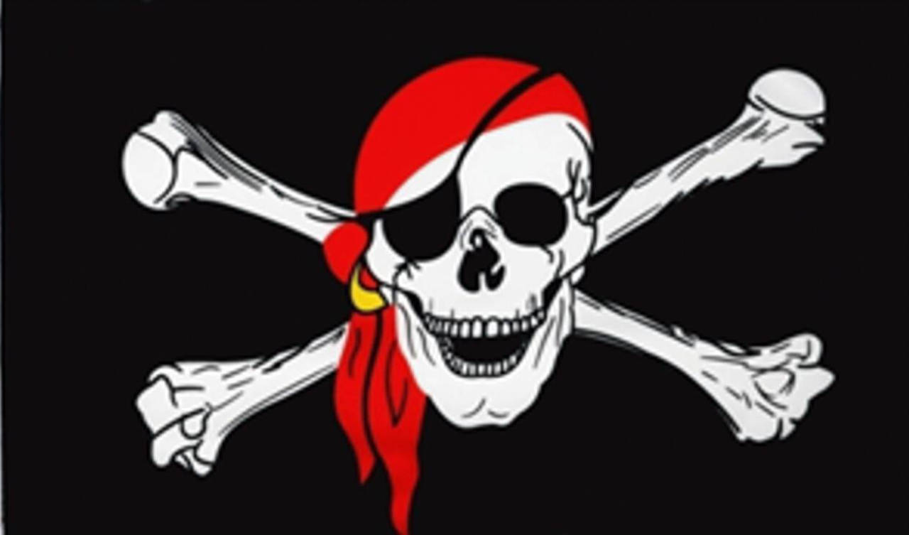 Flagge Pirat mit rotem Kopftuch 80 g/m² ca. 30 x 45 cm
