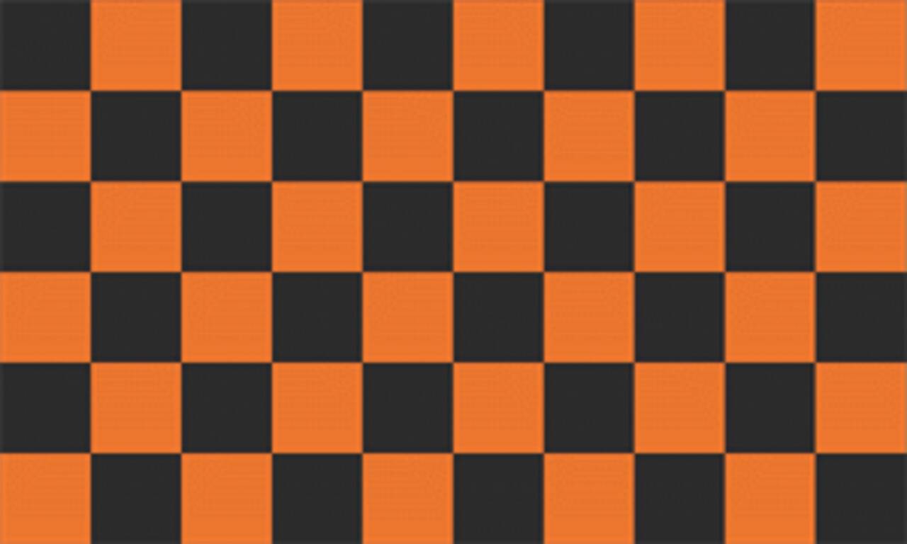 Flagge Karo Schwarz Orange 80 g/m²