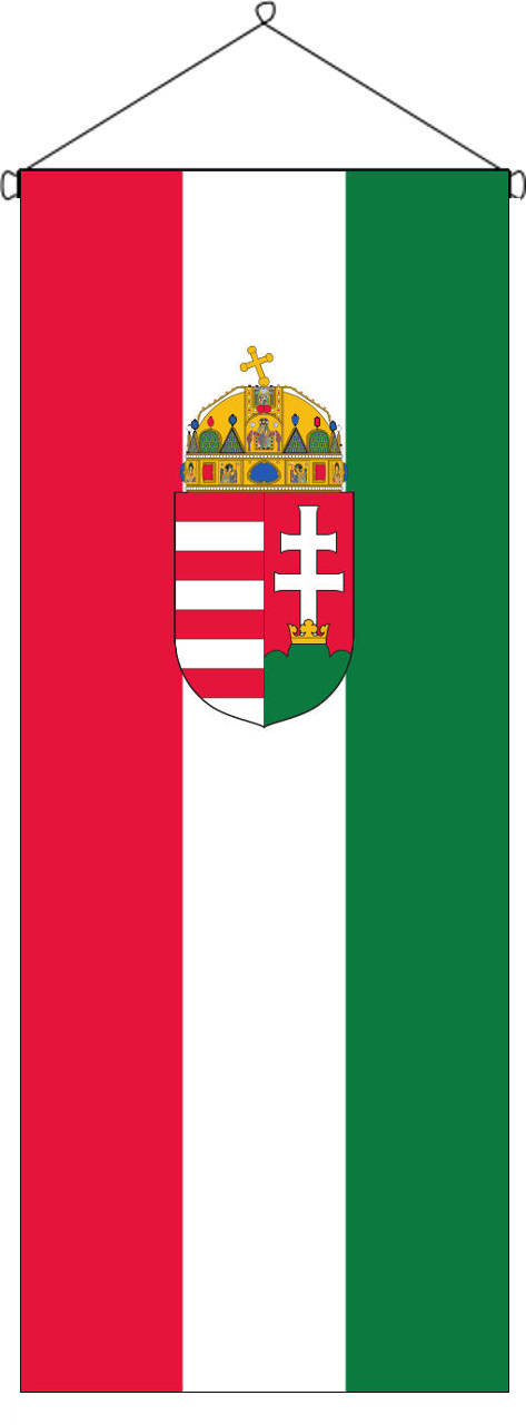 Flaggenbanner Ungarn mit Wappen