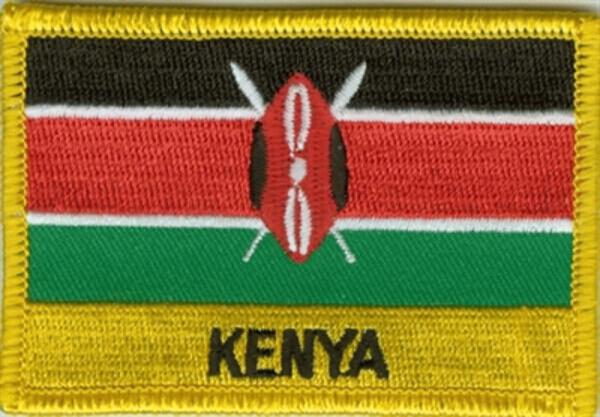 Flaggenaufnäher Kenia mit Schrift