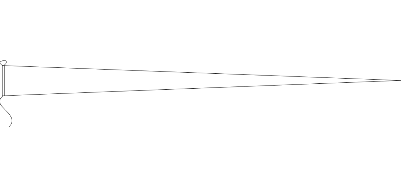 Muster eines Langwimpels mit Seil und Schlaufe