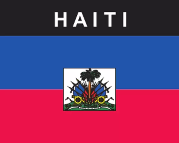 Flaggenaufkleber Haiti mit Wappen