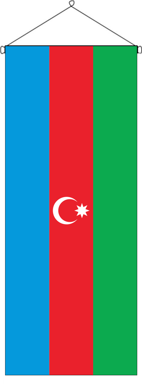 Flaggenbanner Aserbaidschan 160 g/m² Hochformat