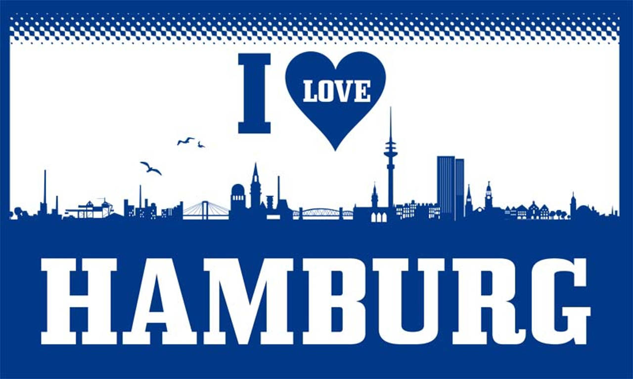 Flagge I love Hamburg