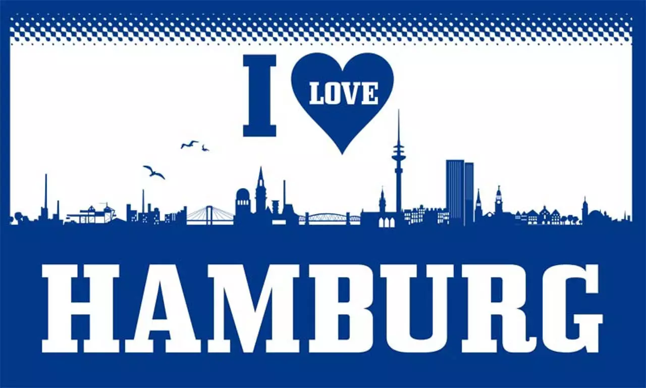 Flagge I love Hamburg