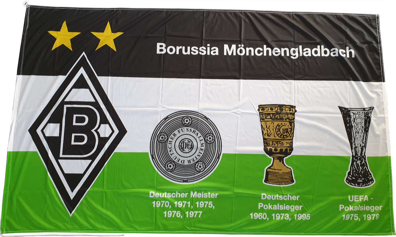 Borussia Mönchengladbach Flagge Erfolge mit Logo