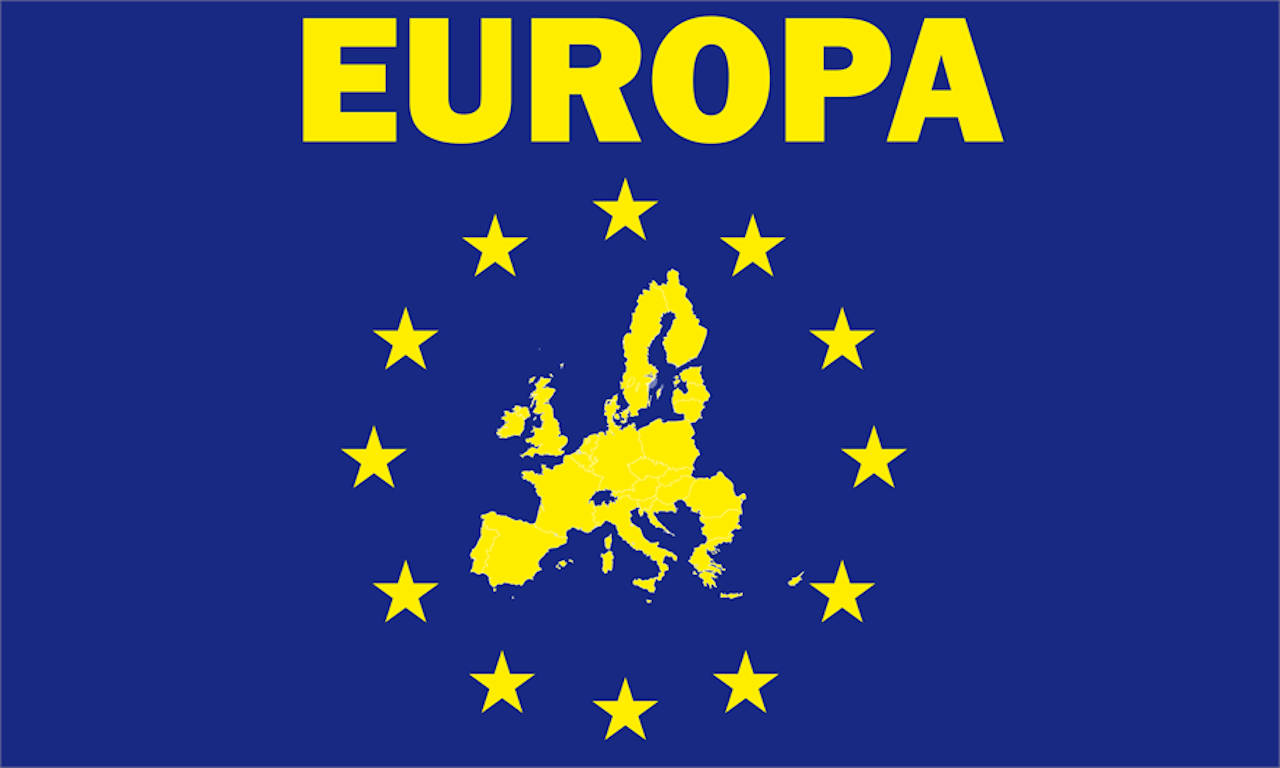 Flagge Europa Landkarte