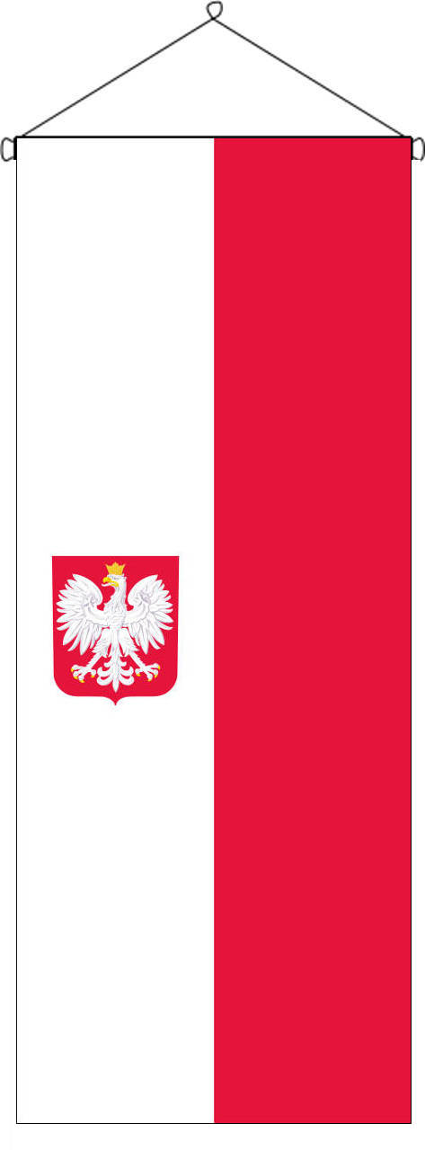 Flaggenbanner Polen mit Wappen