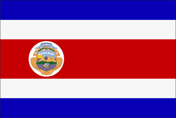 Flagge Costa Rica mit Wappen 80 g/m² ca. 30 x 45 cm