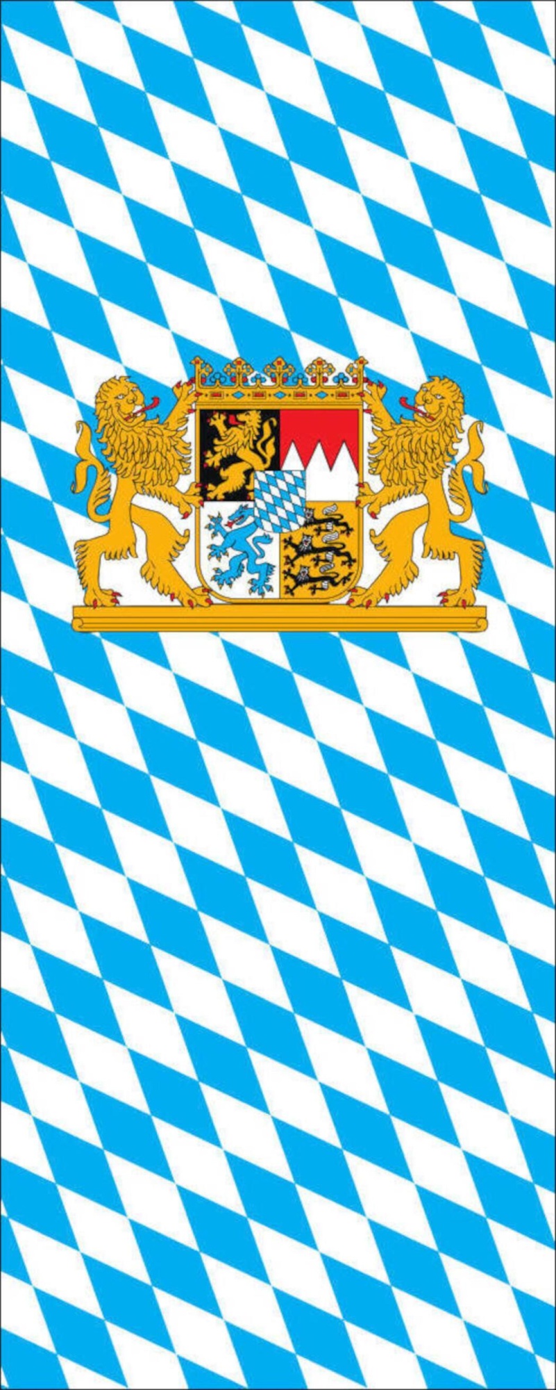 Flagge Bayern mit Wappen und Löwen