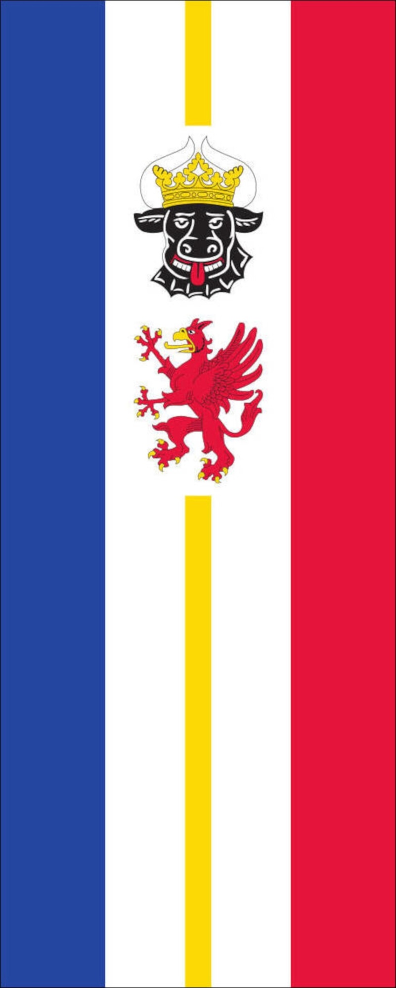 Flagge Mecklenburg-Vorpommern mit Wappenbildern