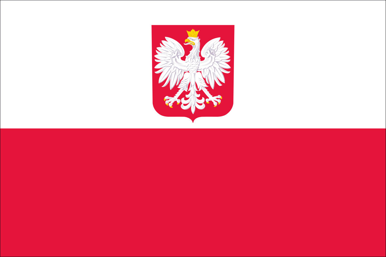 Flagge Polen mit Wappen